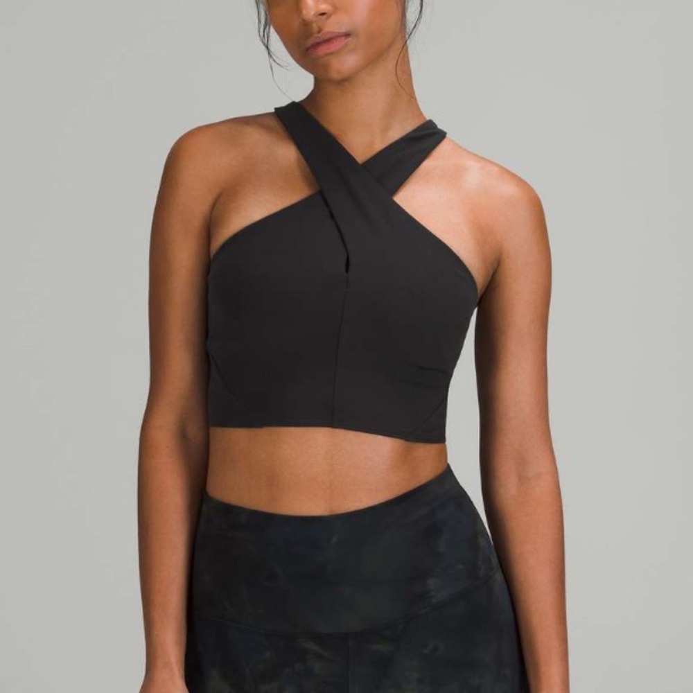 Lululemon Nulu Wrap-Front Longline Bra *Light Support, A/B Cup Black size 4